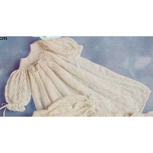 Baby Knitting Pattern Patons Fairytale #1176 Special Occasion Diamond Lace Set - Picture 4 of 5