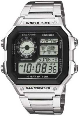 Casio Uhr AE-1200WHD-1AVEF Digital Uhr Edelstahl-Armband