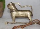 Vintage Brass  Animal Figurative Shape Rare Tricky System Padlock With Long  Key