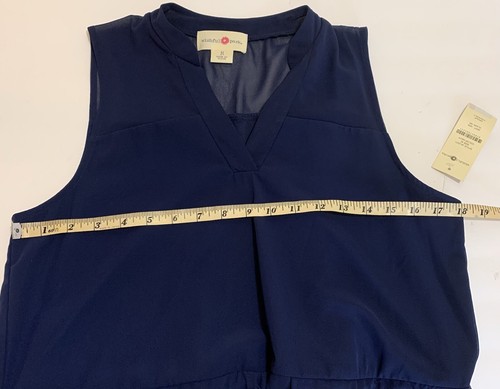 NWT WISHFUL PARK Women's Navy Blue Short Sleeveless Dress Size Medium - Picture 8 of 10