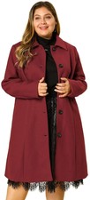 Agnes Orinda Women's Plus Size Single Breasted Belted Winter Long Coat