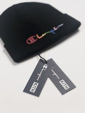Kith X Champion Multicolor Logo Beanie Black New DS