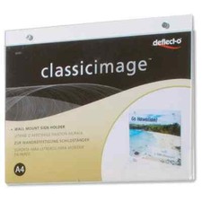 Image of A4 WALL MOUNTED SIGN HOLDER - CLEAR LANDSCAPE