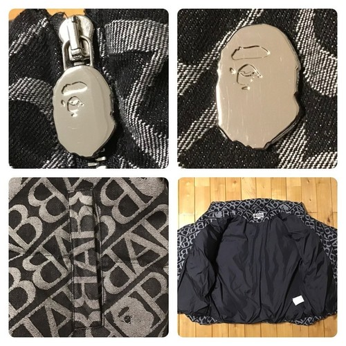 BAPE Denim Monogram Puffer Down Jacket A Bathing Ape Size M - Picture 5 of 7