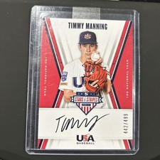 2019 Panini USA Baseball Stars & Stripes Black Ink /499 Timmy Manning #TM Auto