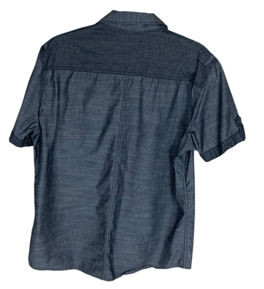 Men's Rock & Republic Black Short Sleeve Button Front Cotton Shirt Size L - Image 4 of 4