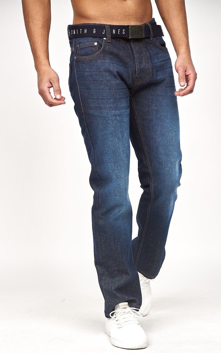 Kruze Mens Bootcut Jeans Wide Leg Flared Denim Trousers Pants Free Belt