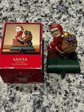 Vintage Hold Everything Santa Cast Iron Christmas Stocking Holder Hanger 