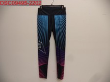 NWOT - Venlau Women's Black Multicolor Spotted Yoga Pants, Size L