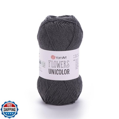 YarnArt Flowers Unicolor   55% Cotton, 45% Acrylic   Fingering Weight Yarn   