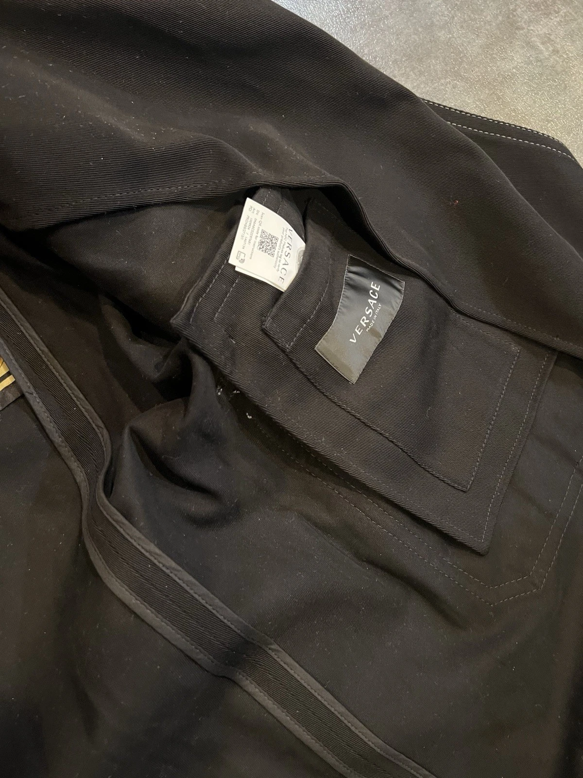 VERSACE ABBIGLIAMENTO Gabardine Single breasted Coat In Black Men Sz 54 $2825 image 11
