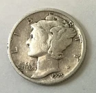 1925 SILVER MERCURY DIME. Scarce Better Date
