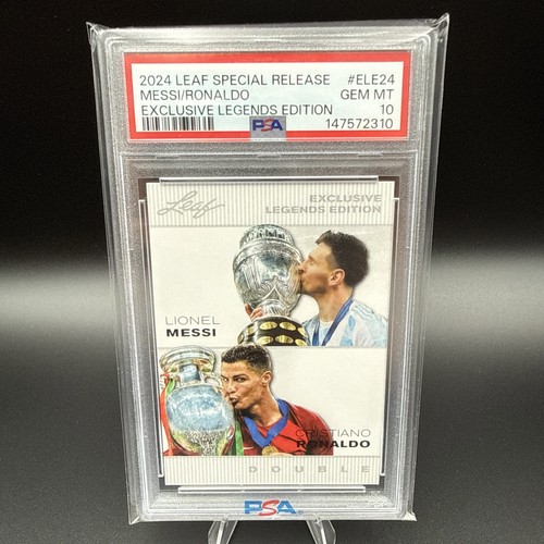 2024 Leaf Messi Ronaldo Exclusive Legends Edition PSA 10 GEM MT ELE24 World Cup