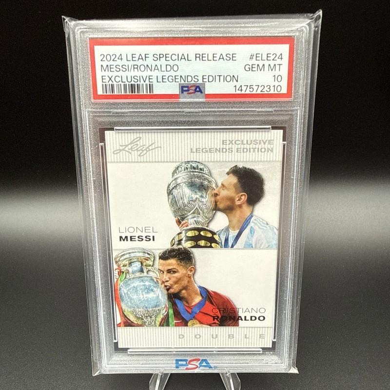2024 Leaf Messi Ronaldo Exclusive Legends Edition PSA 10 GEM MT ELE24 World Cup