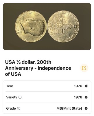 1976 Kennedy Half Dollar Bicentennial - Missing Star & Inscription