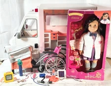 Our Generation Ambulance With Blanca Doll I Dream To Be An Inventor+ Accessories