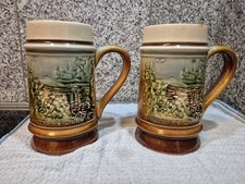 Bierkrug mit Henkel Ca 3/4 L Antik Bembel Keramik 2 Stück