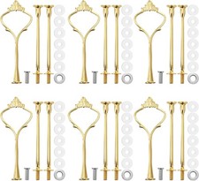6 Sets 3 Tier Cake Stand Hardware Tiered Tray Plate Hardware Kit Heavy Metal Cak