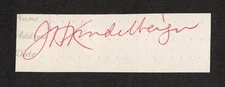 James H. Kindelberger American Aviator Original Signed Autograph Cut Signature