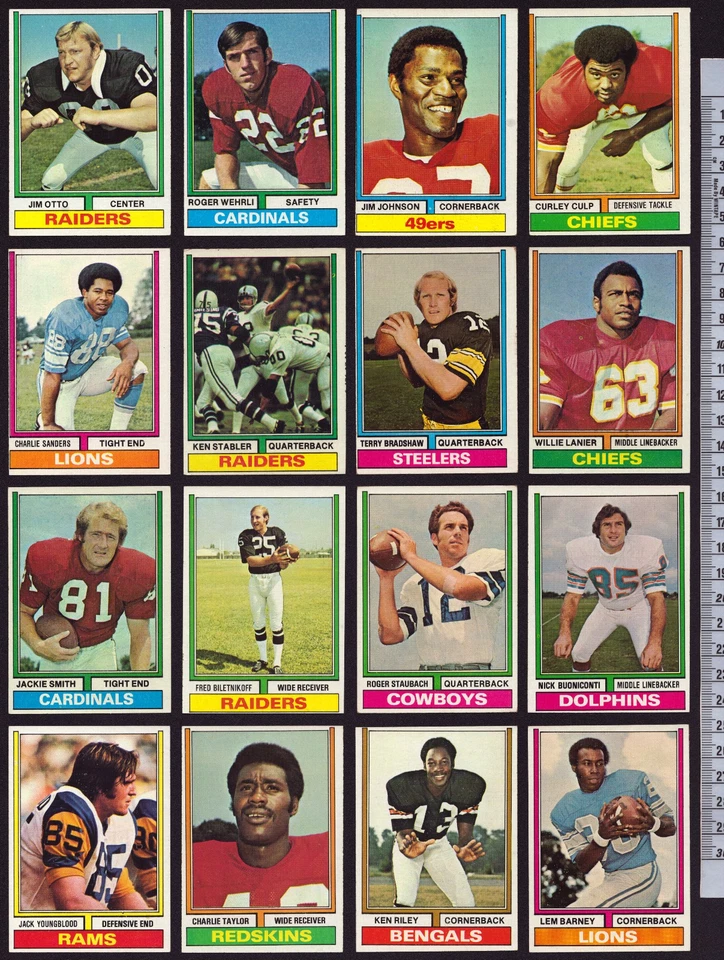 x532 Card 1974 Topps Football Lot Est VG-NM + Dupes Inserts -Near Set Missing 10 - Image 4 of 4