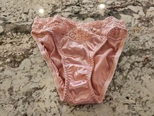True Vintage Victoria's Secret Second Skin Satin Brief Panty Pink Extra Small