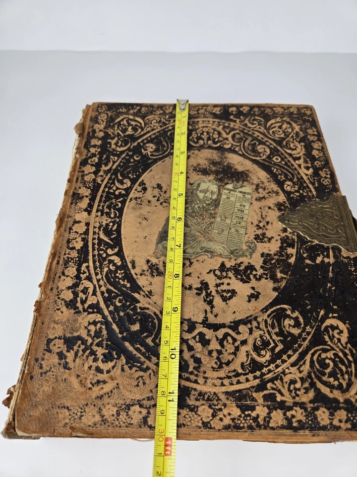 Antique 1871 Holy Bible William W. Harding Philadelphia  - Image 4 of 4