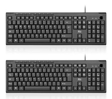 USB Wired Keyboard Full Size Office Keyboard Compatible with Mac PC Tablet – UK