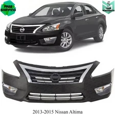 Front Bumper Cover Primed & Grille Assembly Kit For 2013-2015 Nissan Altima