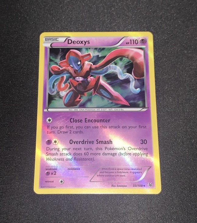 Deoxys 33/108 – LP – Reverse Holo Rare – XY Roaring Skies – Pokémon TCG Card