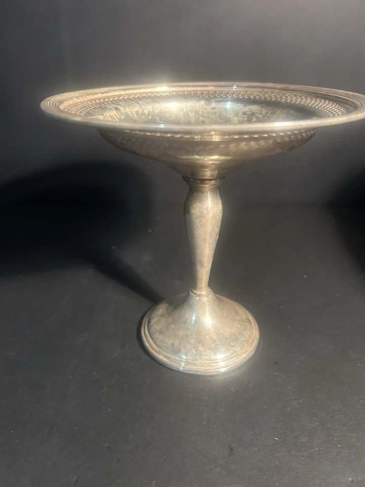 Sterling Silver Weighted Reinforced Pedestal  Compote Candy Dish 170 5.24 in - Image 3 of 4