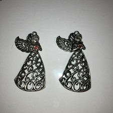 Lot Of 2 Gloria Duchin Pewter Angel Of Light Christmas Ornaments Made In USA