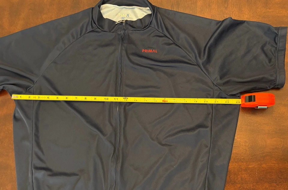 Camiseta masculina de ciclismo Primal Wear sólida azul marinho corte esportivo 2XL zíper completo - Imagem 4 de 4