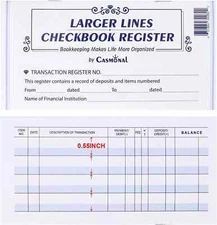 Larger Lines Checkbook Register, Check Registers for Personal Use,...