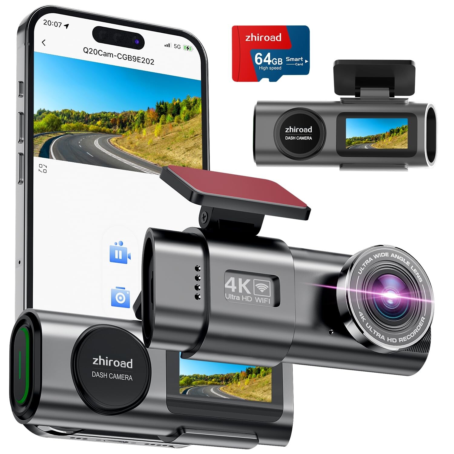 4K WiFi Dash Cam with 1.47