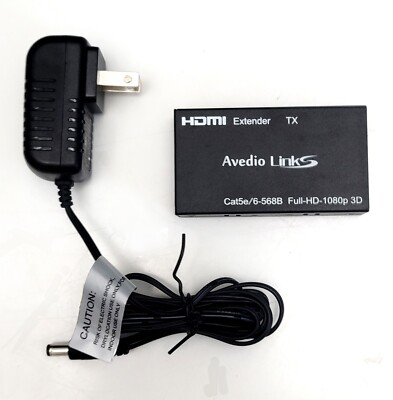 AVEDIO LINKS HDMI 196 Ft Extender TX Cat5e 6-568B Full HD 1080p 3D Ethernet BLK 