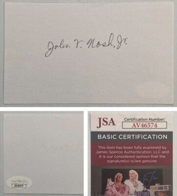 John Forbes Nash Jr Signed Autograph 3x5 Index Card - JSA Cert - FREE S&H!