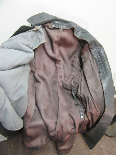 VINTAGE WW2 GERMAN WEHRMACHT OFFICERS LEATHER TRENCH COAT JACKET, SIZE M + LINER - Picture 17 of 22