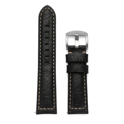 Replacement Genuine Leather Embossed Watch Band Strap Classic for Men Women Chic