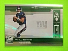 2006 Donruss Elite Phil Simms Passing The Torch Green Football Card /500