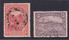(F284-8) 1899 vTAS 1d & 2d pictorial stamps (H)