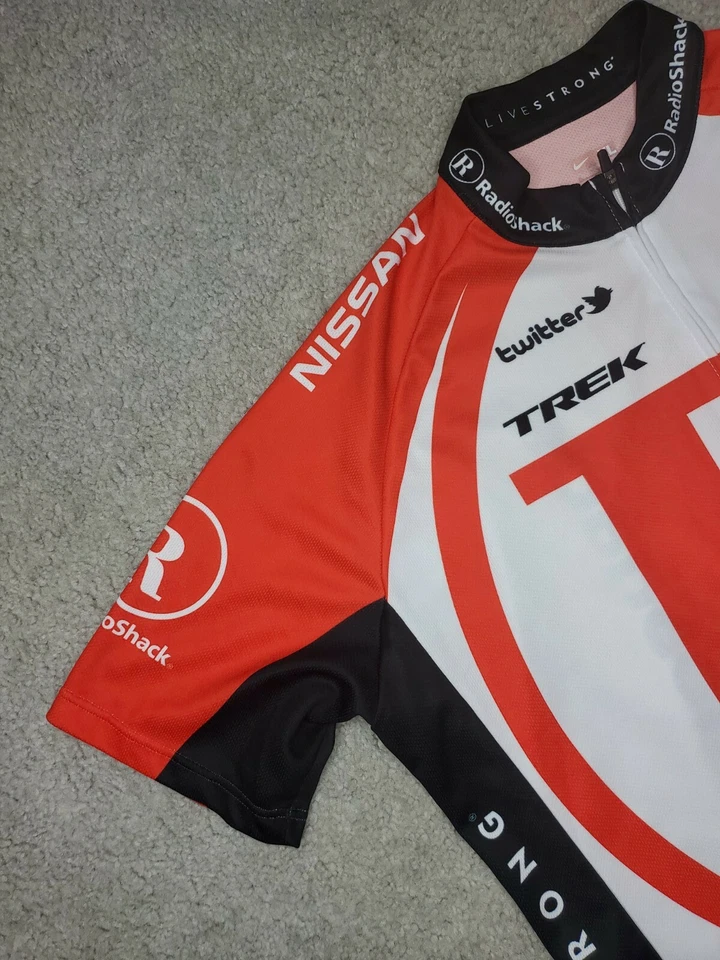 RADIOSHACK TREK LIVESTRONG NIKE UCI WORLD TOUR CAMISA DE CICLISMO PRO TEAM GRANDE - Imagem 3 de 4