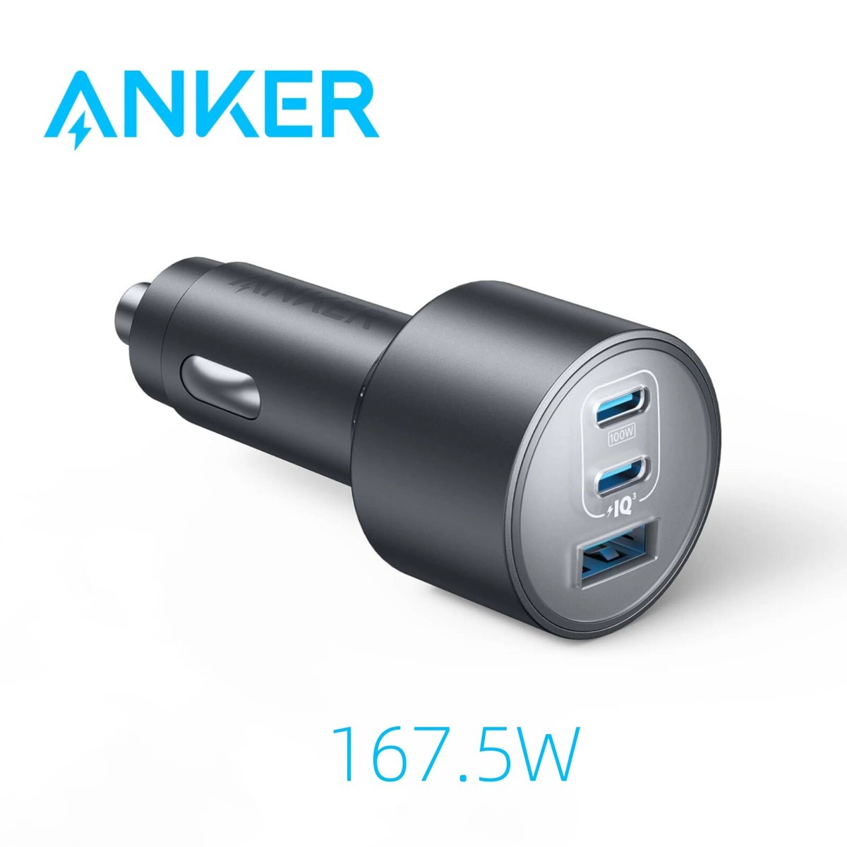 anker cigarette charger Anker USB-C Car Charger 167.5W Max 3-Port Fast Car Charger for MacBook  Pro/Air