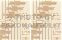 1987 Chevrolet Truck Shop Manuell Pickup Blazer Suburban Van Repair Service Buch
