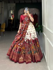 NEW INDIAN STYLE TUSSAR SILK LEHENGA CHOLI WITH DUPATTA FOR RECEPTION WEAR