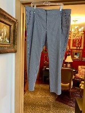 Ralph Lauren 18W Ladies Slacks Black Wjite Check Front Zipper