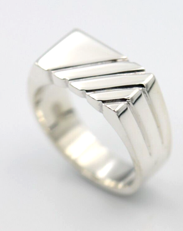 Genuine Size O - Mens Solid Sterling Silver Rectangular Genuine Size O - Mens Solid Sterling Silver Rectangular