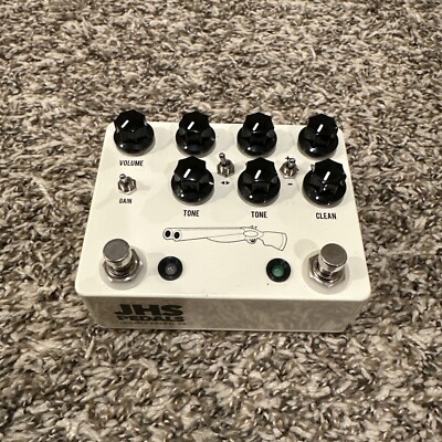 JHS Double Barrel V4 Dual Overdrive Guitar Pedal - White