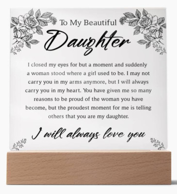 To My Daughter Acrylic Plaque, Gift for Daughter from Mom Dad, Daughter Birthday