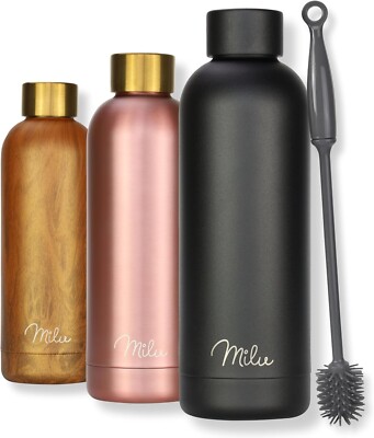 Milu Edelstahl Trinkflasche 500ml, 750ml, 1L Wasserflasche Thermosflasche B-WARE