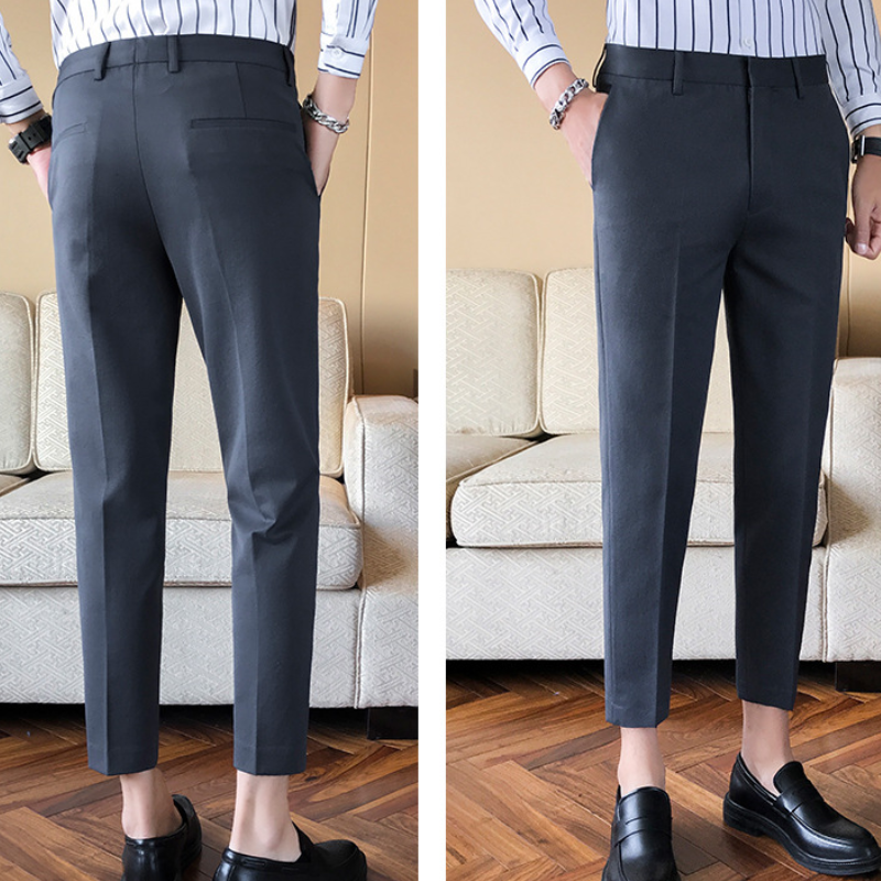 Casual Mens Business Slim Dress Pants Thin Straight Trendy Formal Suit